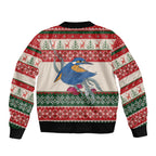 Aussie Kingfisher Bird Christmas Bomber Jacket Festive Knitted Pattern Inspired