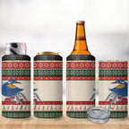 Aussie Kingfisher Bird Christmas 4 in 1 Can Cooler Tumbler Festive Knitted Pattern Inspired