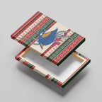 Aussie Kingfisher Bird Christmas Canvas Wall Art Festive Knitted Pattern Inspired