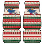 Aussie Kingfisher Bird Christmas Car Mats Festive Knitted Pattern Inspired