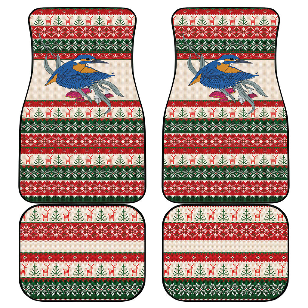 Aussie Kingfisher Bird Christmas Car Mats Festive Knitted Pattern Inspired