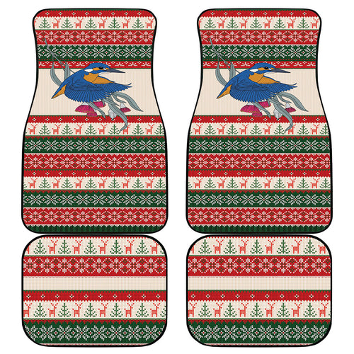 Aussie Kingfisher Bird Christmas Car Mats Festive Knitted Pattern Inspired