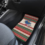 Aussie Kingfisher Bird Christmas Car Mats Festive Knitted Pattern Inspired