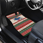 Aussie Kingfisher Bird Christmas Car Mats Festive Knitted Pattern Inspired