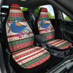 Aussie Kingfisher Bird Christmas Car Seat Cover Festive Knitted Pattern Inspired