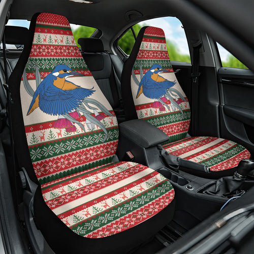 Aussie Kingfisher Bird Christmas Car Seat Cover Festive Knitted Pattern Inspired