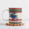 Aussie Kingfisher Bird Christmas Ceramic Mug Festive Knitted Pattern Inspired
