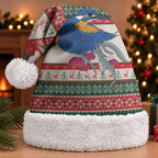 Aussie Kingfisher Bird Christmas Santa Hat Festive Knitted Pattern Inspired