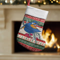 Aussie Kingfisher Bird Christmas Stocking Festive Knitted Pattern Inspired