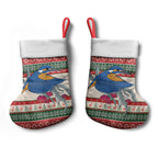 Aussie Kingfisher Bird Christmas Stocking Festive Knitted Pattern Inspired