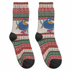 Aussie Kingfisher Bird Christmas Crew Socks Festive Knitted Pattern Inspired