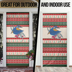 Aussie Kingfisher Bird Christmas Door Cover Festive Knitted Pattern Inspired