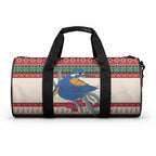 Aussie Kingfisher Bird Christmas Duffle Bag Festive Knitted Pattern Inspired