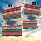 Aussie Kingfisher Bird Christmas Garden Flag Festive Knitted Pattern Inspired