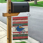 Aussie Kingfisher Bird Christmas Garden Flag Festive Knitted Pattern Inspired