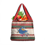 Aussie Kingfisher Bird Christmas Grocery Bag Festive Knitted Pattern Inspired