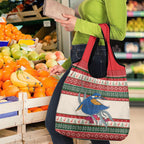 Aussie Kingfisher Bird Christmas Grocery Bag Festive Knitted Pattern Inspired