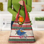 Aussie Kingfisher Bird Christmas Grocery Bag Festive Knitted Pattern Inspired