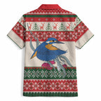Aussie Kingfisher Bird Christmas Hawaiian Shirt Festive Knitted Pattern Inspired