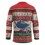 Aussie Kingfisher Bird Christmas Hockey Jersey Festive Knitted Pattern Inspired