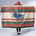 Aussie Kingfisher Bird Christmas Hooded Blanket Festive Knitted Pattern Inspired