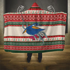 Aussie Kingfisher Bird Christmas Hooded Blanket Festive Knitted Pattern Inspired