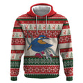 Aussie Kingfisher Bird Christmas Hoodie Festive Knitted Pattern Inspired