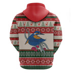 Aussie Kingfisher Bird Christmas Hoodie Festive Knitted Pattern Inspired