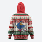 Aussie Kingfisher Bird Christmas Hoodie Festive Knitted Pattern Inspired