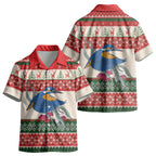 Aussie Kingfisher Bird Christmas Kid Hawaiian Shirt Festive Knitted Pattern Inspired