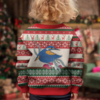 Aussie Kingfisher Bird Christmas Kid Ugly Christmas Sweater Festive Knitted Pattern Inspired