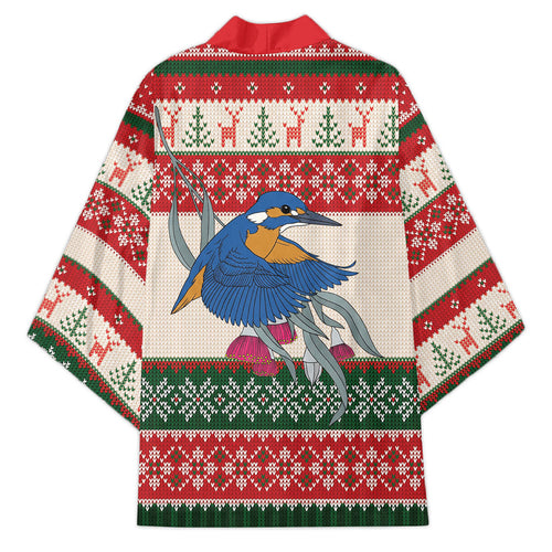 Aussie Kingfisher Bird Christmas Kimono Festive Knitted Pattern Inspired