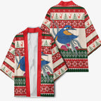 Aussie Kingfisher Bird Christmas Kimono Festive Knitted Pattern Inspired