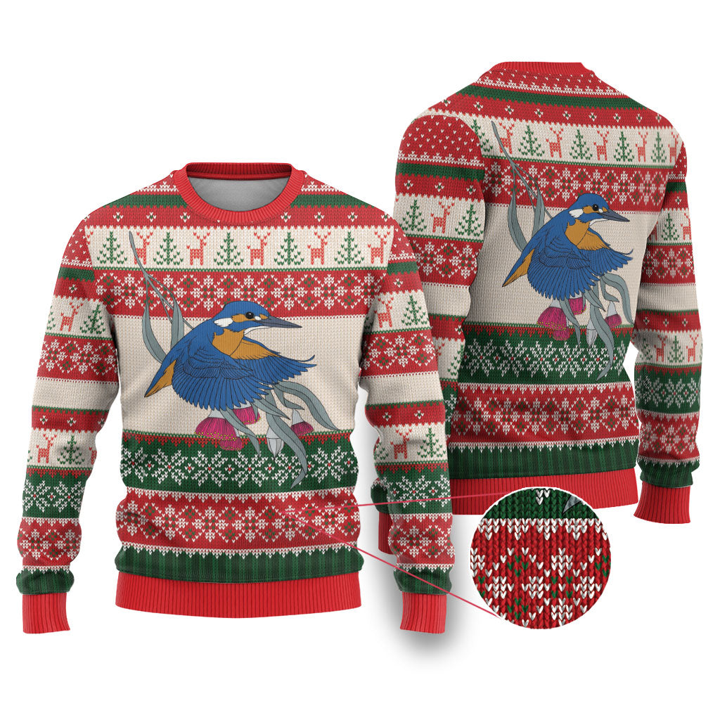 Aussie Kingfisher Bird Christmas Ugly Christmas Sweater Festive Knitted Pattern Inspired