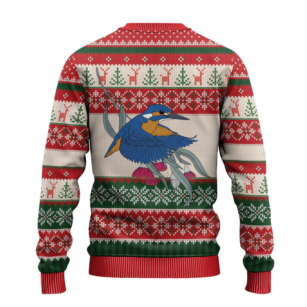 Aussie Kingfisher Bird Christmas Ugly Christmas Sweater Festive Knitted Pattern Inspired