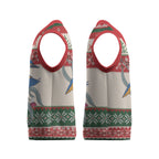 Aussie Kingfisher Bird Christmas Knitted V-Neck Vest Festive Knitted Pattern Inspired