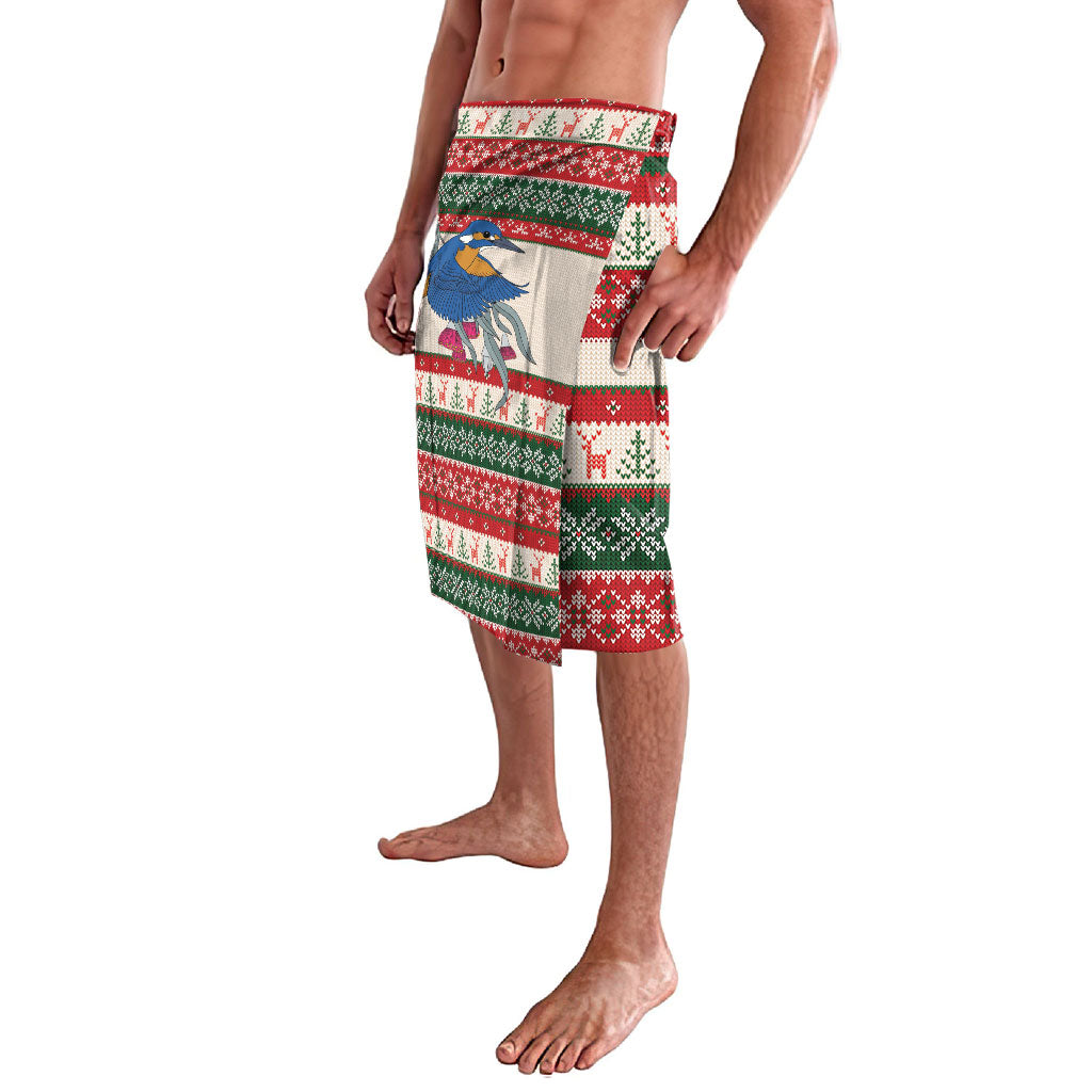 Aussie Kingfisher Bird Christmas Lavalava Festive Knitted Pattern Inspired