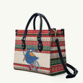 Aussie Kingfisher Bird Christmas Leather Bag Festive Knitted Pattern Inspired