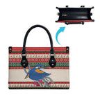 Aussie Kingfisher Bird Christmas Leather Bag Festive Knitted Pattern Inspired