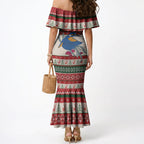 Aussie Kingfisher Bird Christmas Mermaid Dress Festive Knitted Pattern Inspired