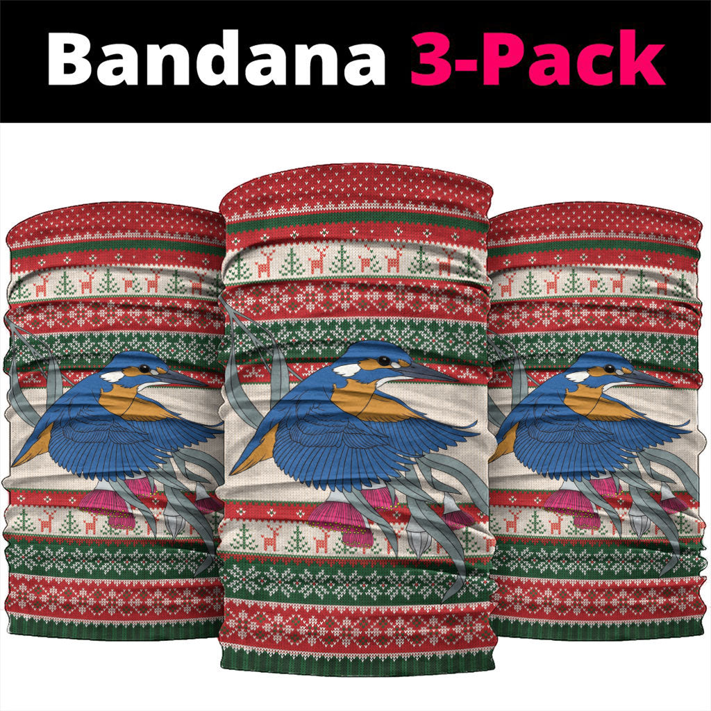 Aussie Kingfisher Bird Christmas Neck Gaiter Festive Knitted Pattern Inspired