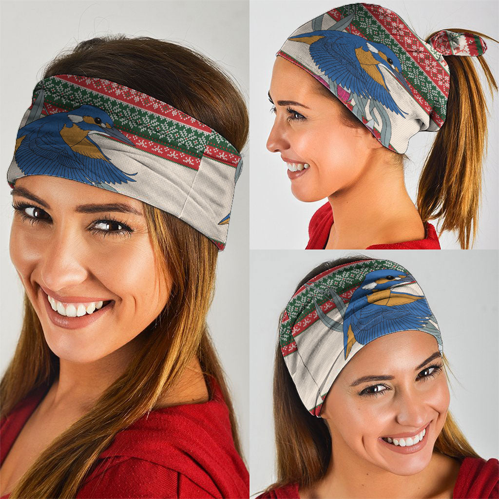 Aussie Kingfisher Bird Christmas Neck Gaiter Festive Knitted Pattern Inspired
