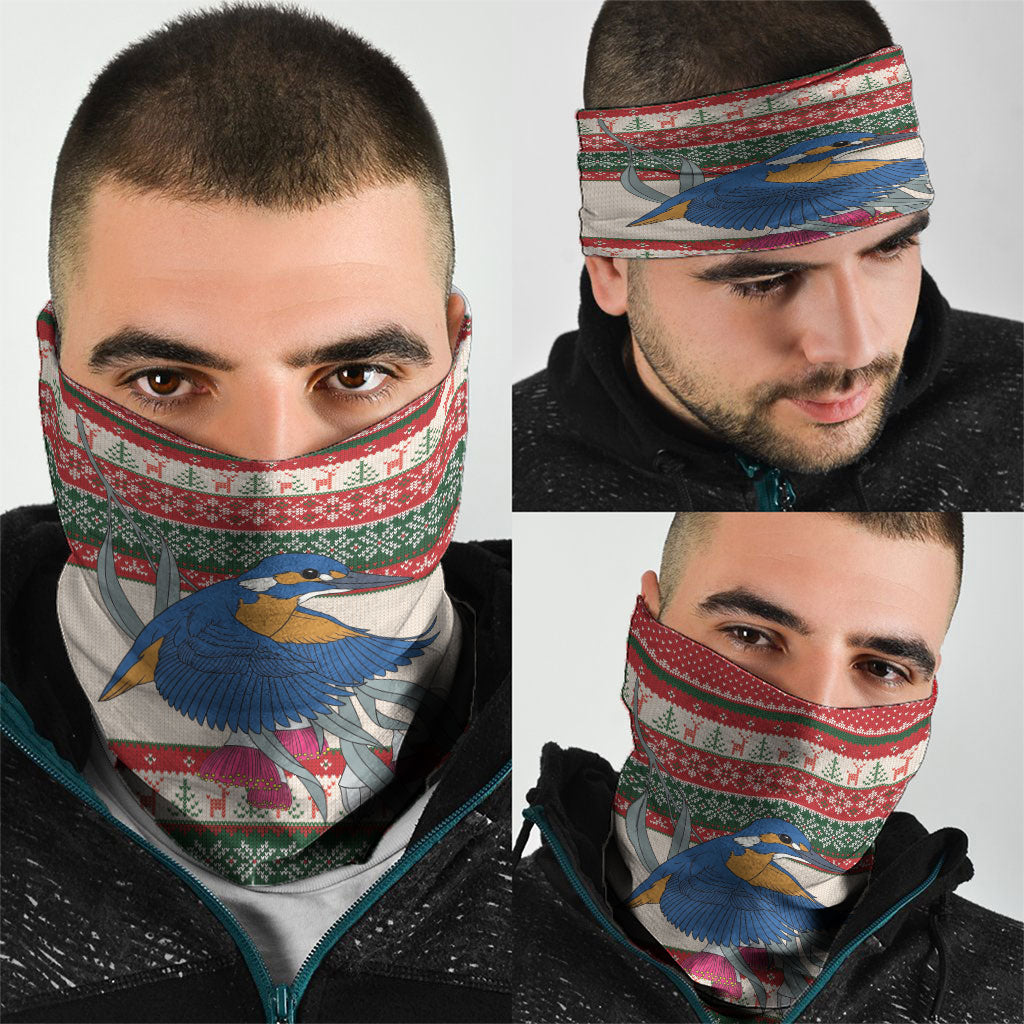 Aussie Kingfisher Bird Christmas Neck Gaiter Festive Knitted Pattern Inspired