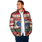 Aussie Kingfisher Bird Christmas Padded Jacket Festive Knitted Pattern Inspired