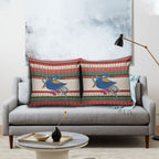 Aussie Kingfisher Bird Christmas Pillow Cover Festive Knitted Pattern Inspired