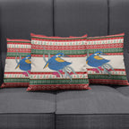 Aussie Kingfisher Bird Christmas Pillow Cover Festive Knitted Pattern Inspired