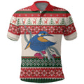 Aussie Kingfisher Bird Christmas Polo Shirt Festive Knitted Pattern Inspired
