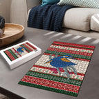 Aussie Kingfisher Bird Christmas Puzzle Festive Knitted Pattern Inspired