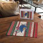 Aussie Kingfisher Bird Christmas Puzzle Festive Knitted Pattern Inspired