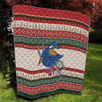 Aussie Kingfisher Bird Christmas Quilt Festive Knitted Pattern Inspired